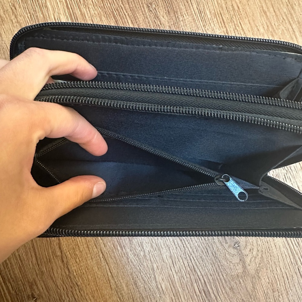 Multi Color Patterned Double Zip Wallet - image 4